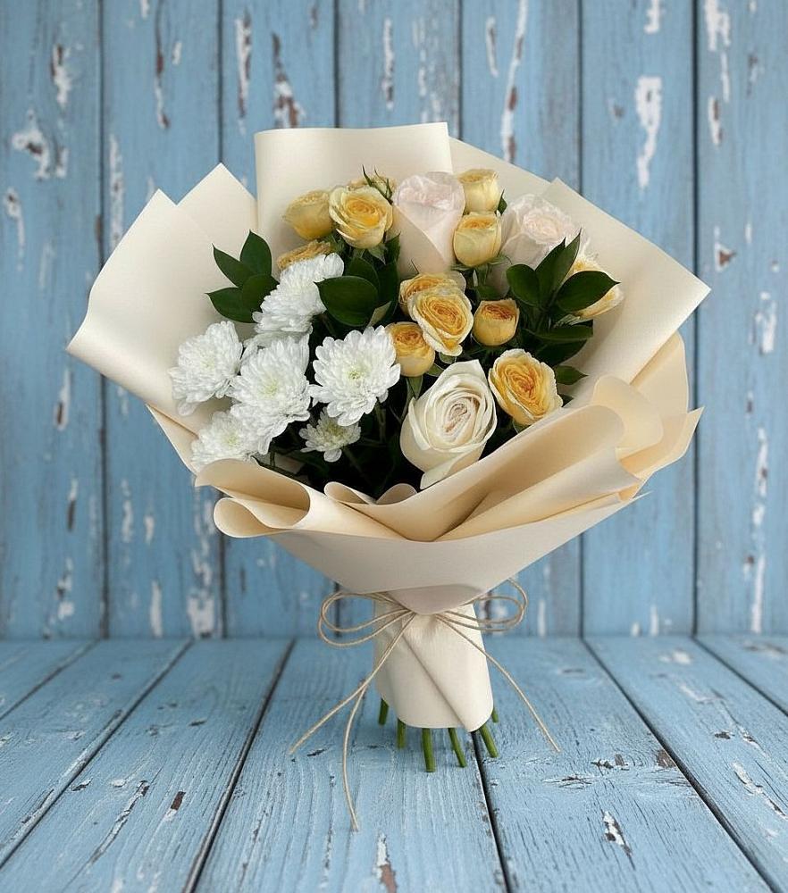 Букет цветов из: Розы и Хризантемы в Ессентукской