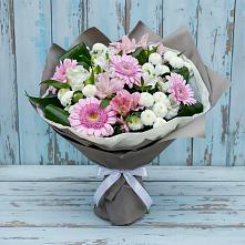 Букет цветов из:  Герберы, Альстромерии и Хризантемы #REPLACE_PRED# Ессентукской