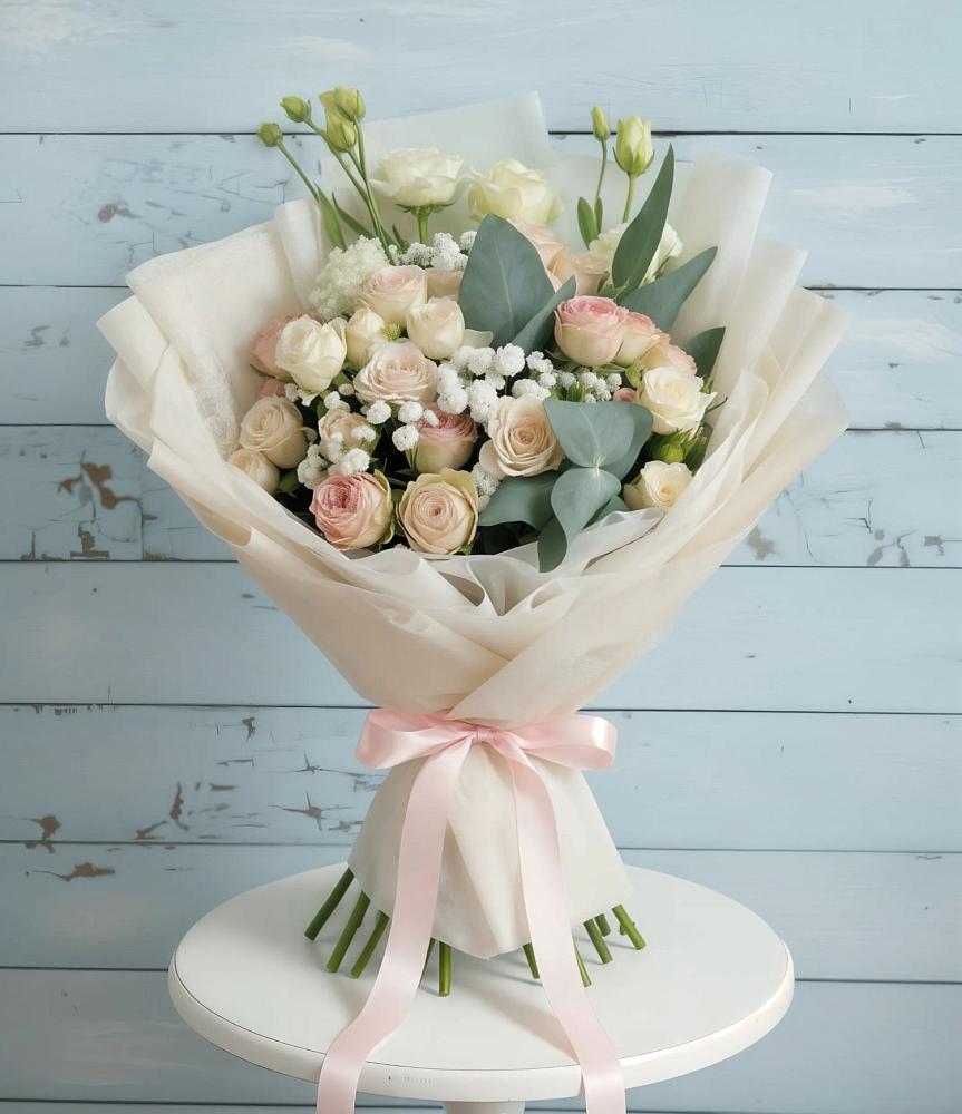 Букет цветов из: Розы и Лизиантусы в Ессентукской