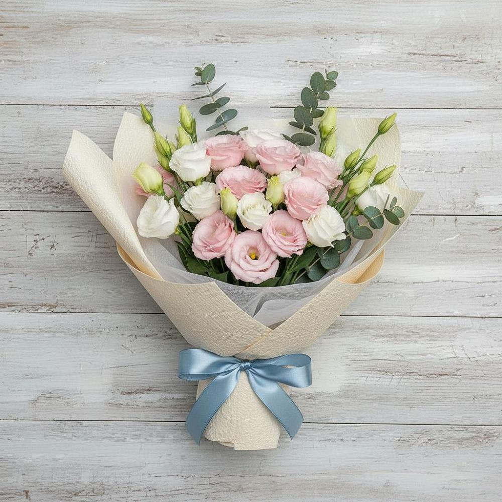 Букет цветов из: Лизиантусы в Ессентукской